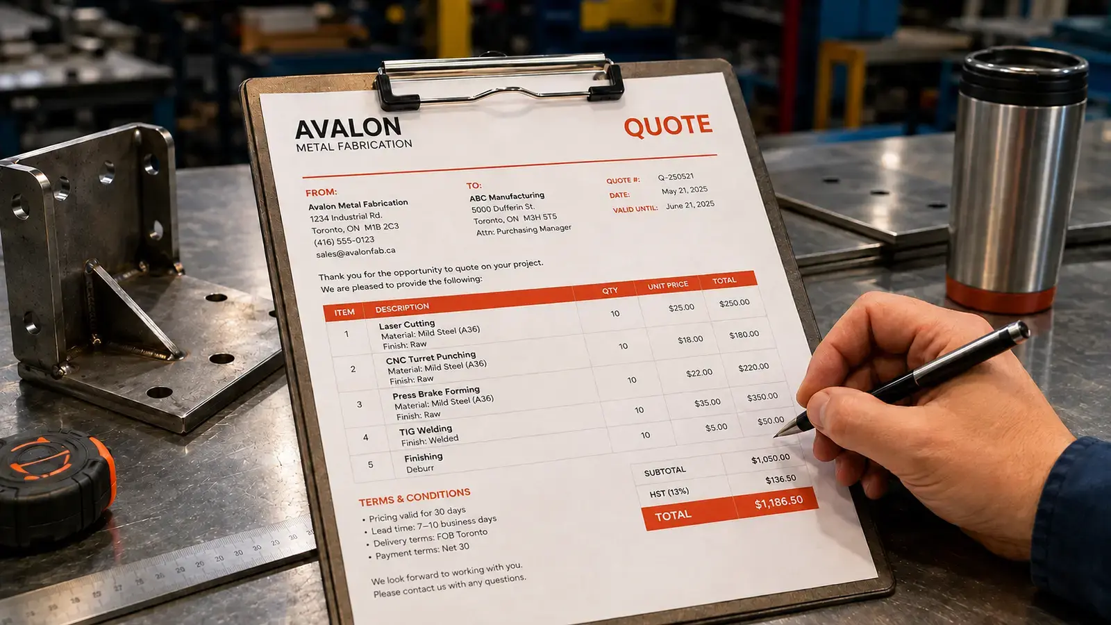 Avalon Metal Fabrication shop floor