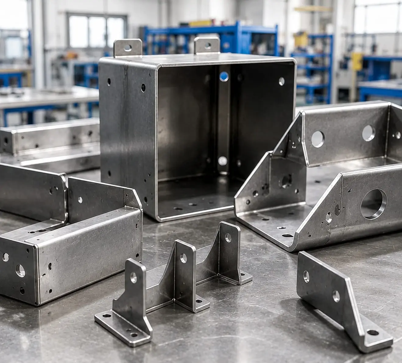 Machined metal bracket with inspection holes